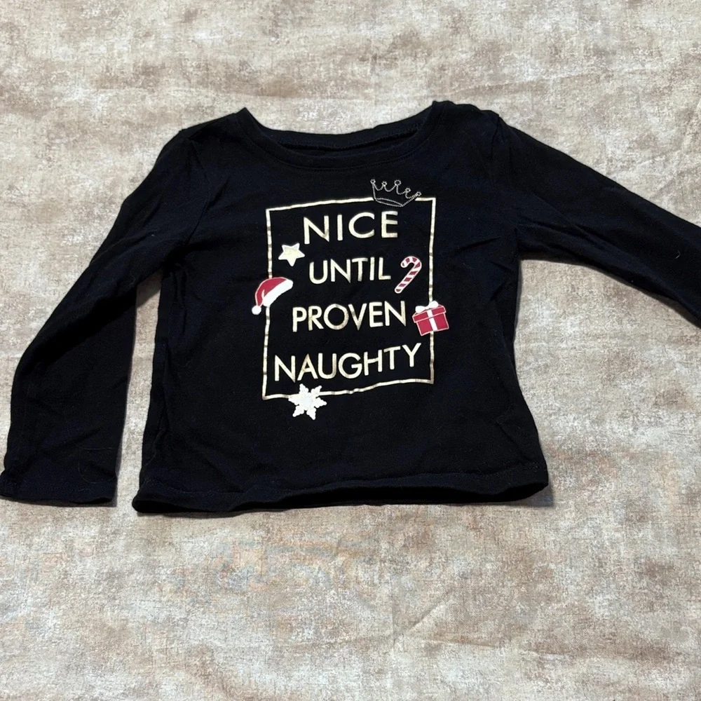 The Children's Place Black Holiday Long Sleeve Tee